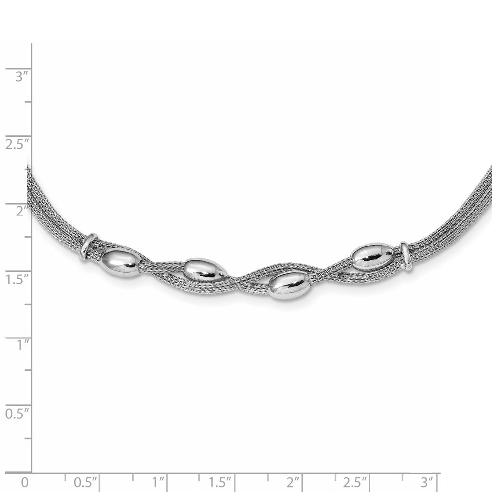 Sterling Silver Polished Twisted w/1.25 in ext Necklace