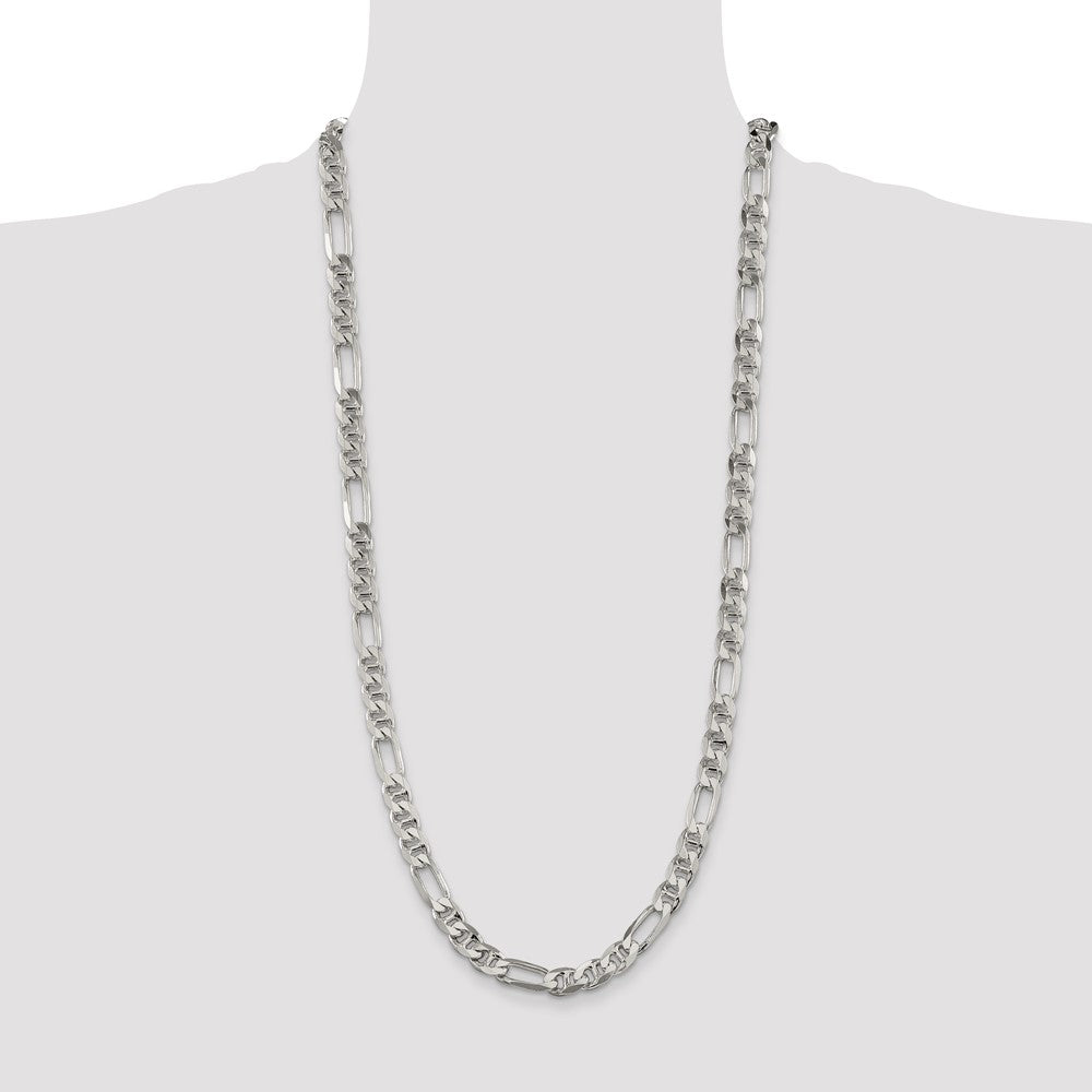 Sterling Silver 8.25mm Figaro Anchor Chain 30 Inches