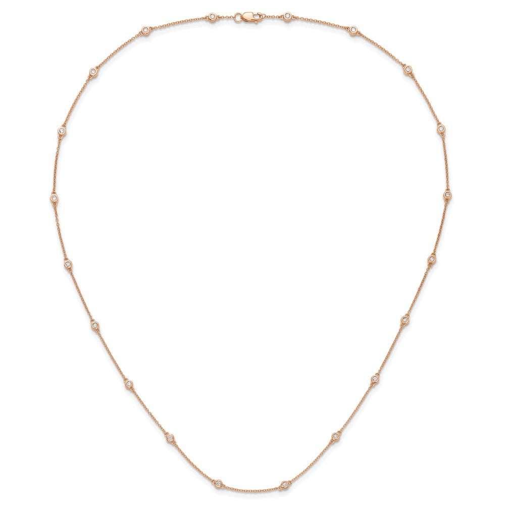 True Origin 14k Rose Gold 1/2 carat Lab Grown Diamond VS DEF Twenty Station 20 inch Necklace