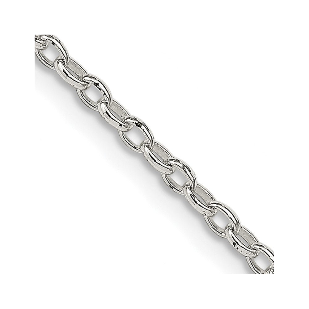 Sterling Silver 1.6mm Oval Fancy Rolo Chain 22 Inches