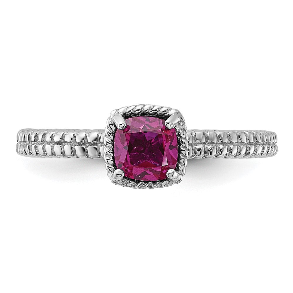 Sterling Silver Stackable Expressions Created Ruby Ring