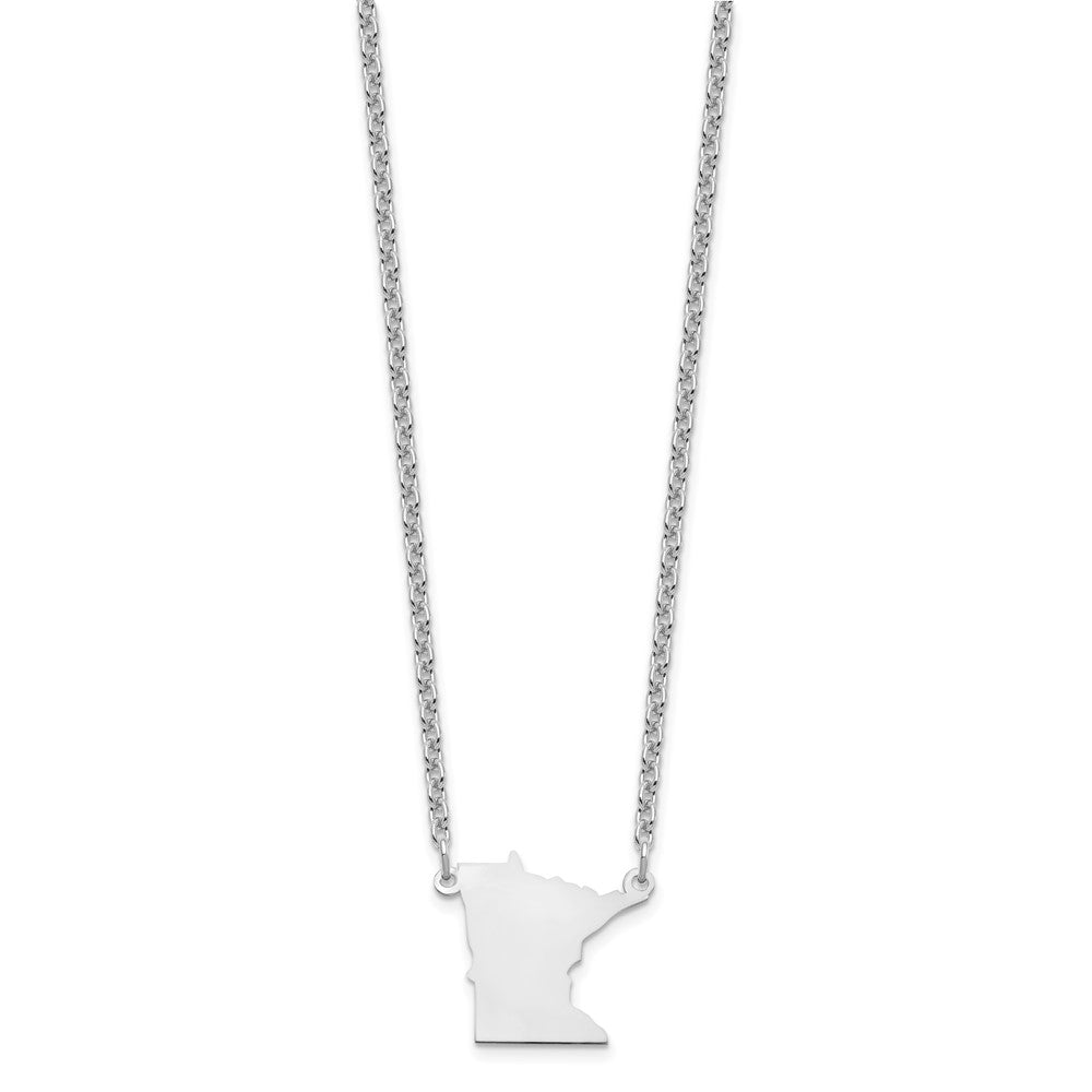 Sterling Silver/Rhodium-plated Minnesota State Necklace