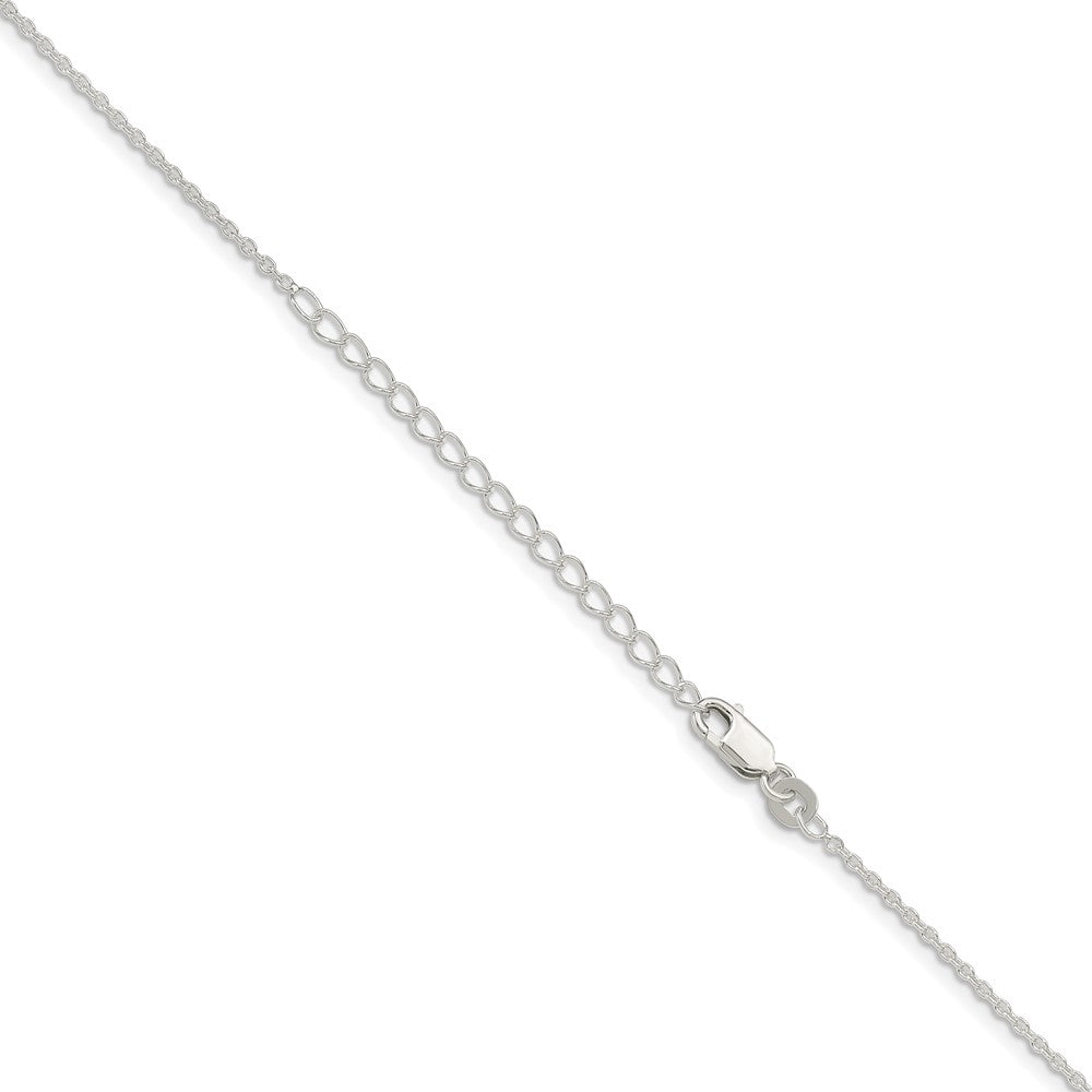 Sterling Silver 1.5mm Cable Chain w/2in ext. 18 Inches
