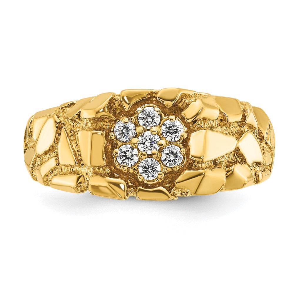 10k IBGoodman Men's Cluster Diamond Nugget Complete Ring