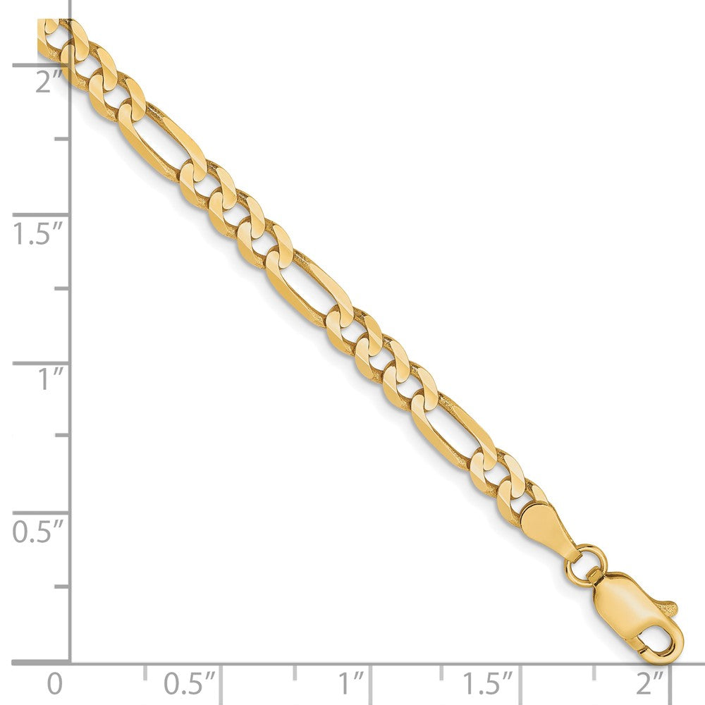 10K 4mm Concave Figaro Chain 8  inches