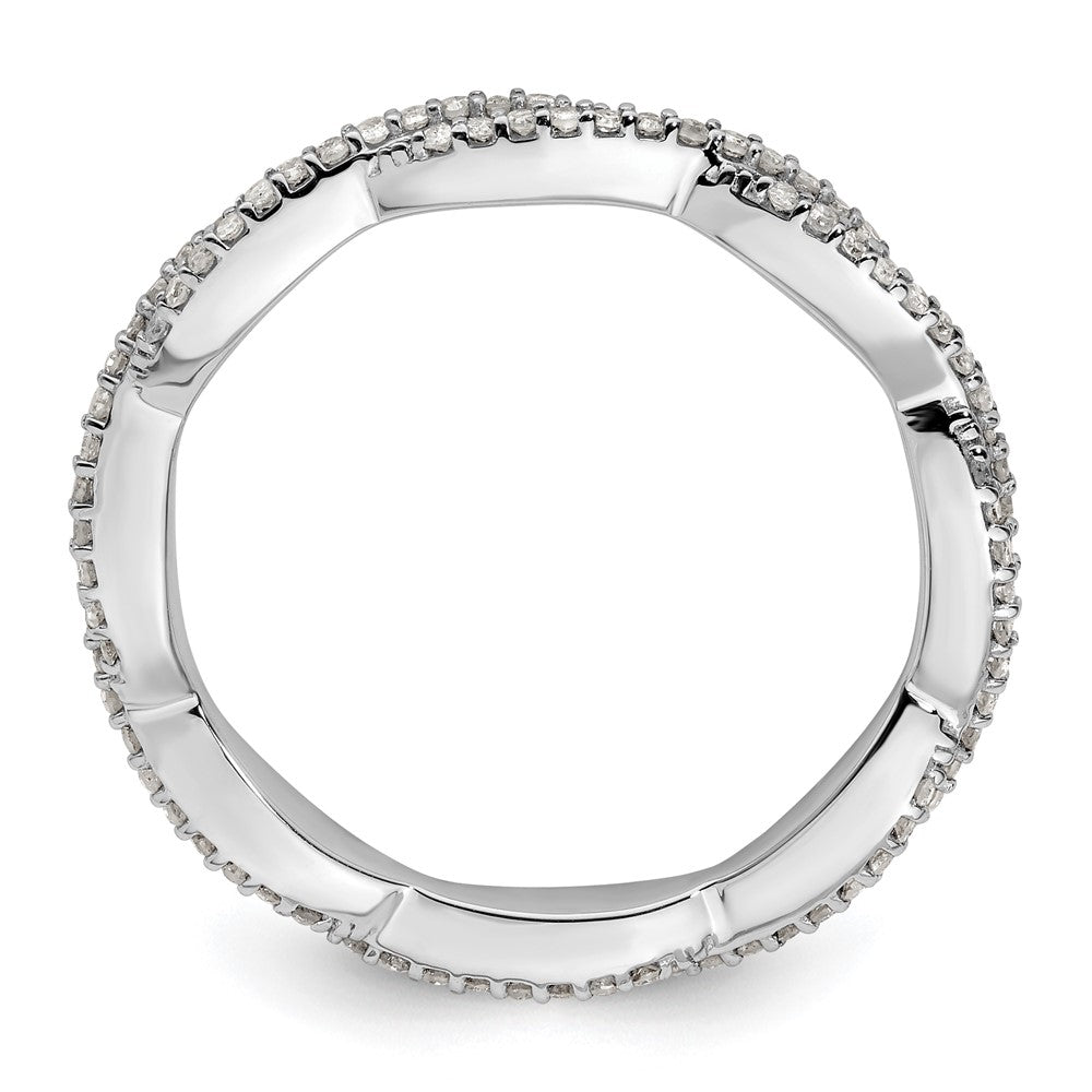 Sterling Silver Stackable Expressions Polished Diamond Ring Size -8