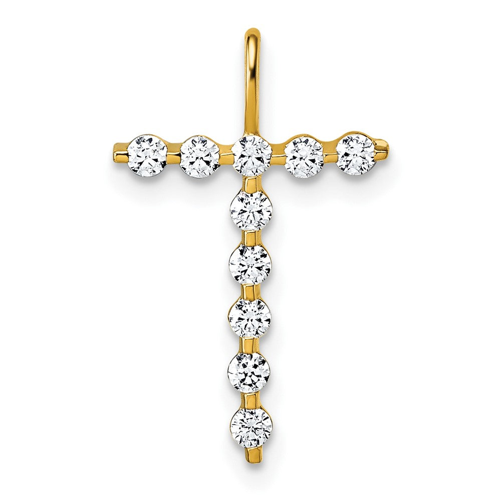 True Origin 14k 1/3 carat Lab Grown Diamond VS DEF Alphabet T Pendant