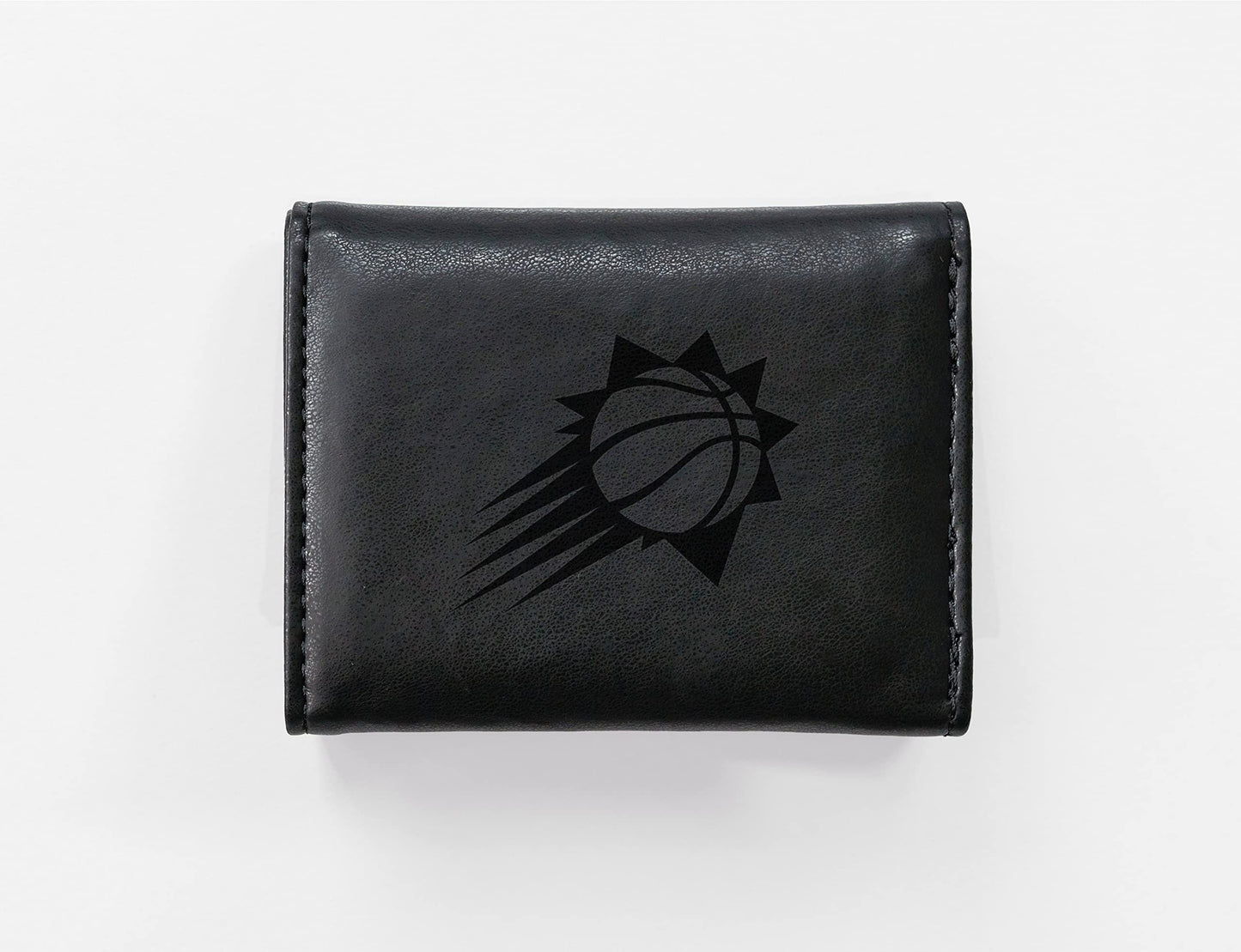 Basketball Rico Industries Phoenix Suns Black Laser Engraved Trifold Laser Engraved Tri-Fold Wallet - Men's Accessory