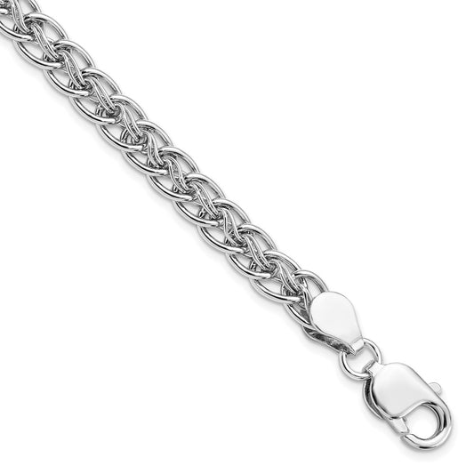 Sterling Silver Rhodium-plated Polished Link Bracelet 7.5  inches