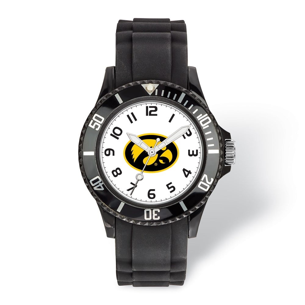 LogoArt University of Iowa Scholastic Silicone Strap Quartz Watch QUIA170