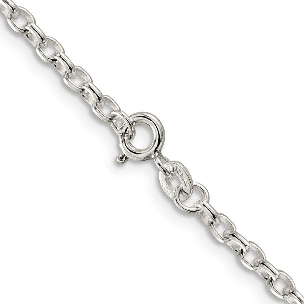 Sterling Silver 2.75mm Oval Fancy Rolo Chain 18 Inches