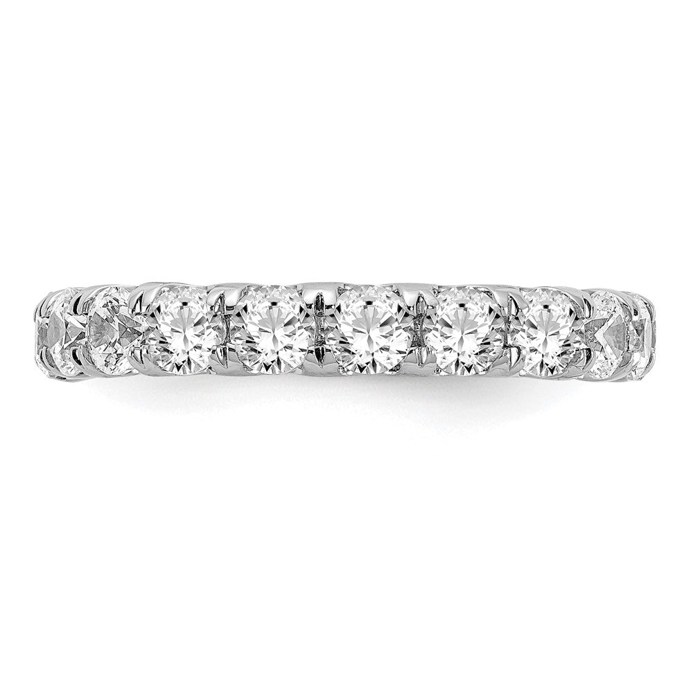 14k White Gold 3 carat Lab Grown Diamond VS/SI+ G+ Size 5 Shared Prong Eternity Band