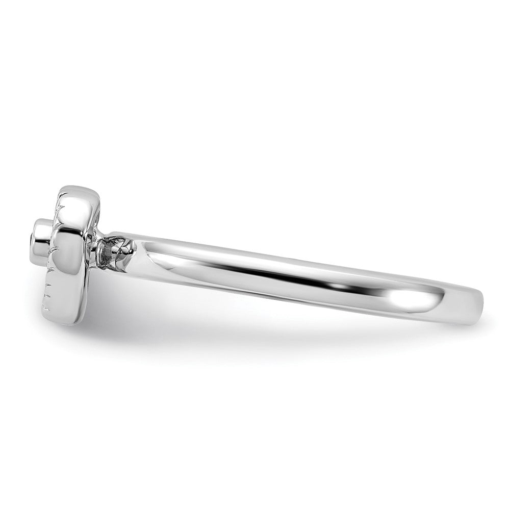 Sterling Silver Stackable Expressions Heart Diamond Ring Size -6