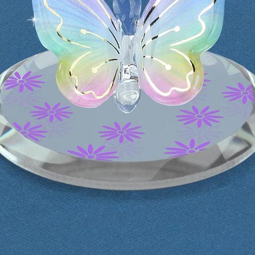 Lavender Rainbow Butterfly Handcrafted Glass Figurine QGM21665