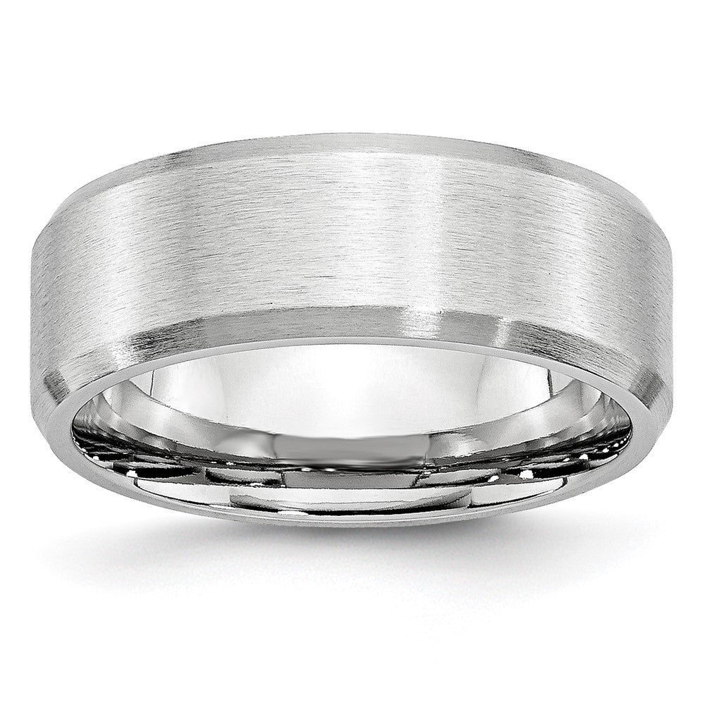 Cobalt Beveled Edge Satin 8mm Band Size - 7.5