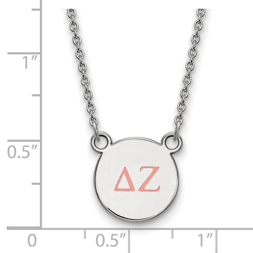 Sterling Silver 18in Official Licensed Greek Sororities Delta Zeta (??) XS Enamel Pendant w/Necklace