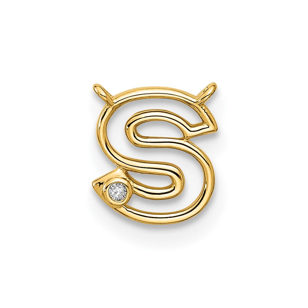Stella & Dot 10ky Diamond Initial S Charm Element