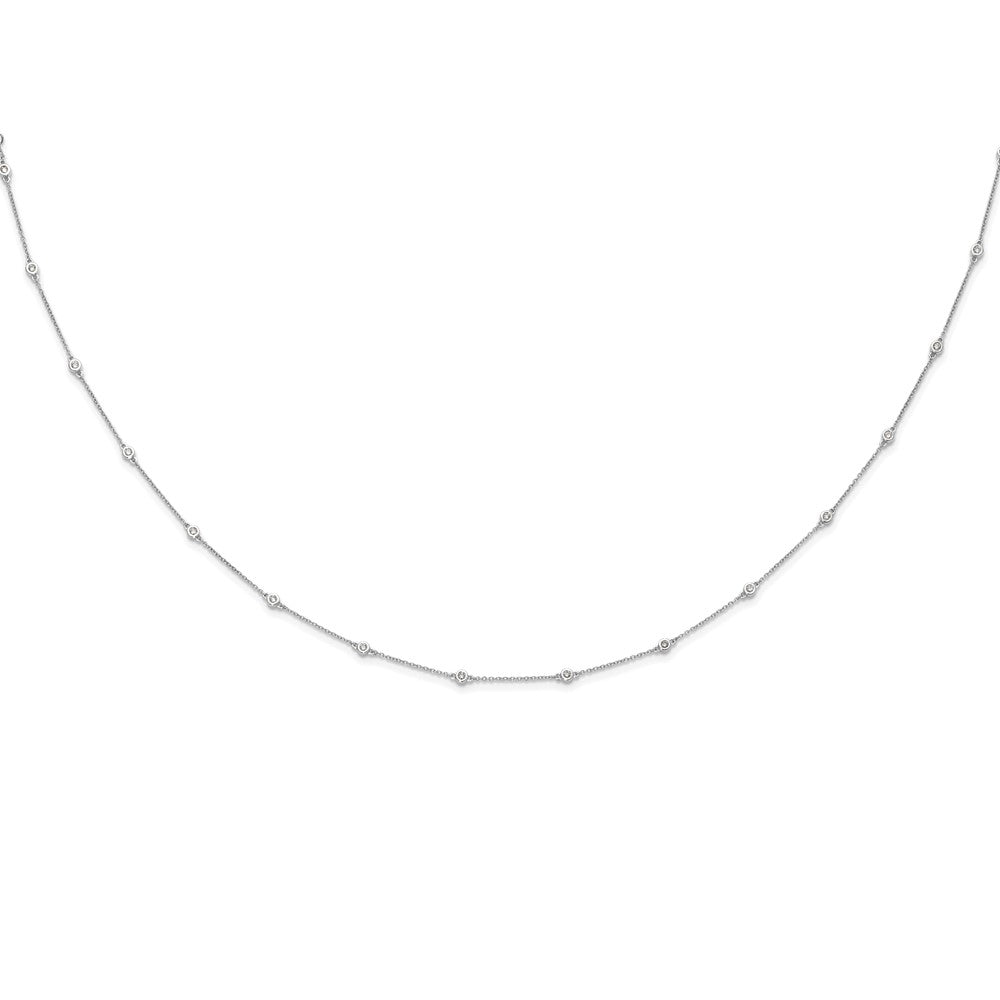 True Origin 14k White Gold 3/8 carat Lab Grown Diamond VS DEF Sixteen Station 16 inch Necklace