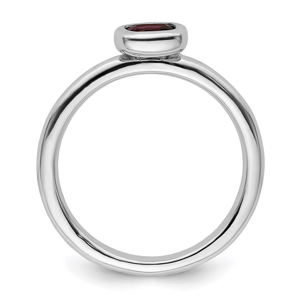 SS Stackable Expressions Cushion Cut Rhodolite Garnet Ring Size -8