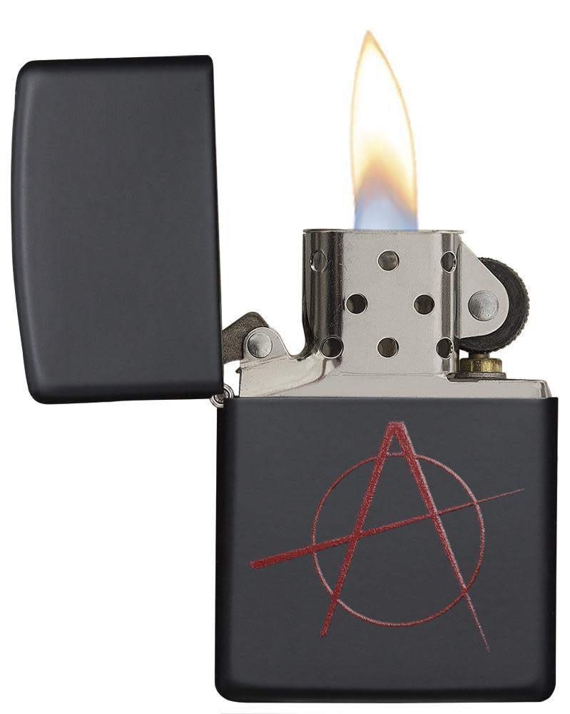 Zippo Anarchy Symbol Black Matte Pocket Lighter