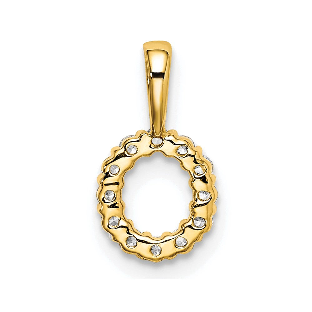 14k 1/8 carat Lab Grown Diamond VS/SI+ G+ Letter O Intitial Pendant