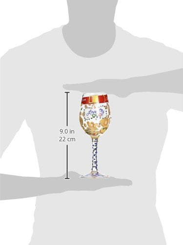 Designs by Lolita ‚ÄúLove My Dog‚Äù Hand-painted Artisan Wine Glass, 15 oz.