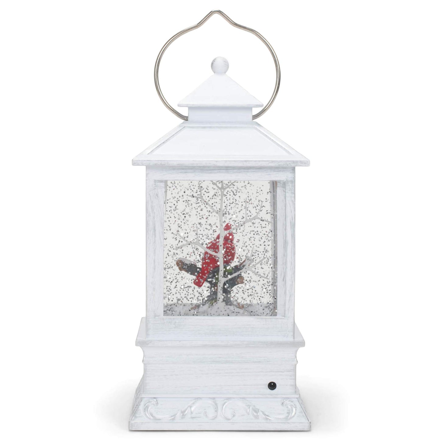 Roman 133510 Led Swirl Lantern Cardinal Tree, 8.5 inch, Grey