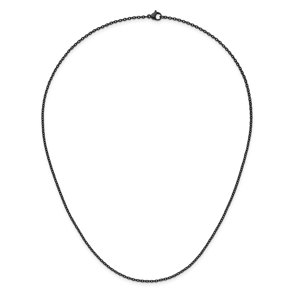 Chisel Stainless Steel Polished Black IP-plated 1.9mm 20 inch Cable Chain