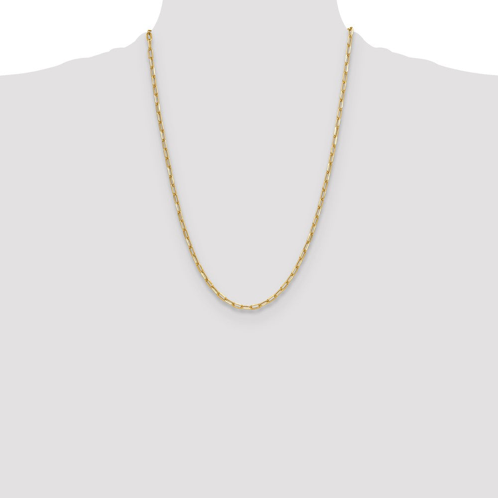14k 3.7mm Semi-Solid Beveled D/C Paperclip Chain