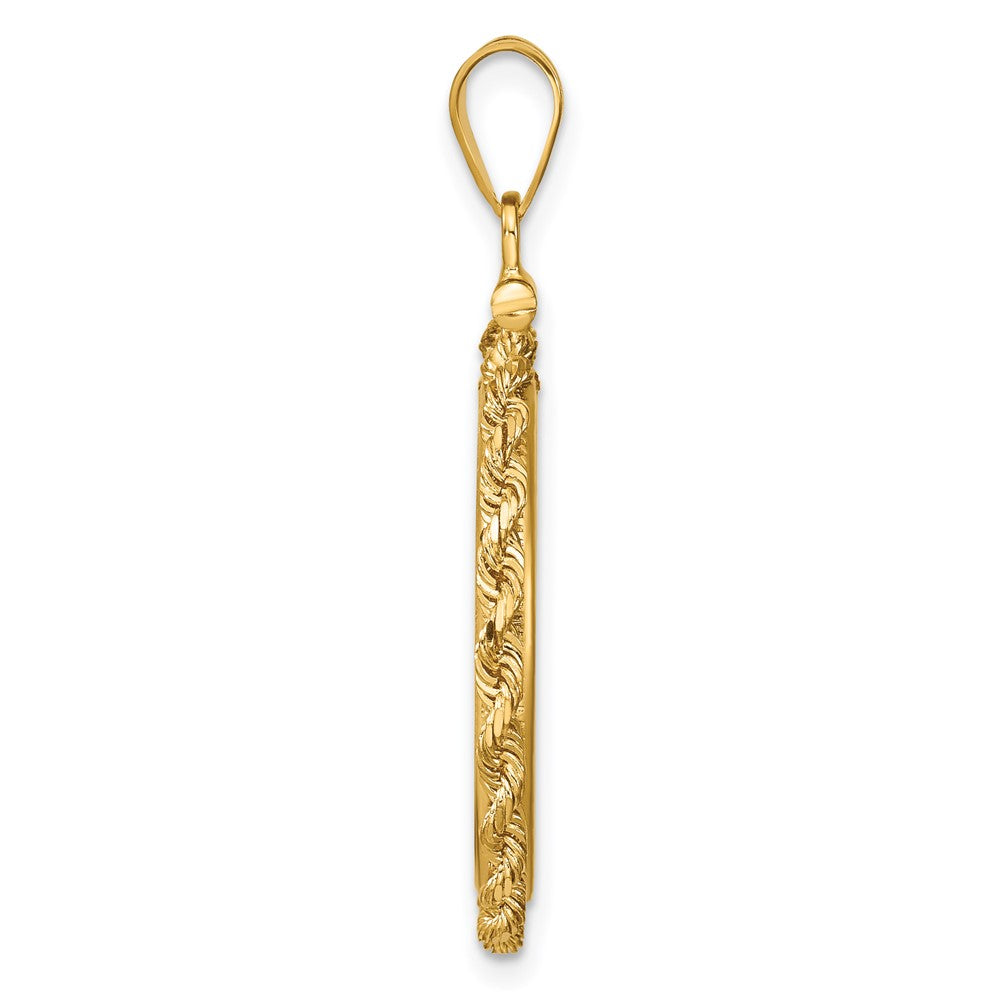 Wideband Distinguished Coin Jewelry 14k Polished Rope 20.1mm x 2.1mm Screw Top Coin Bezel Pendant