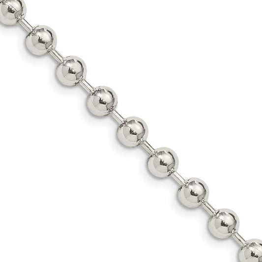 Sterling Silver 5mm Beaded Chain 16 Inches
