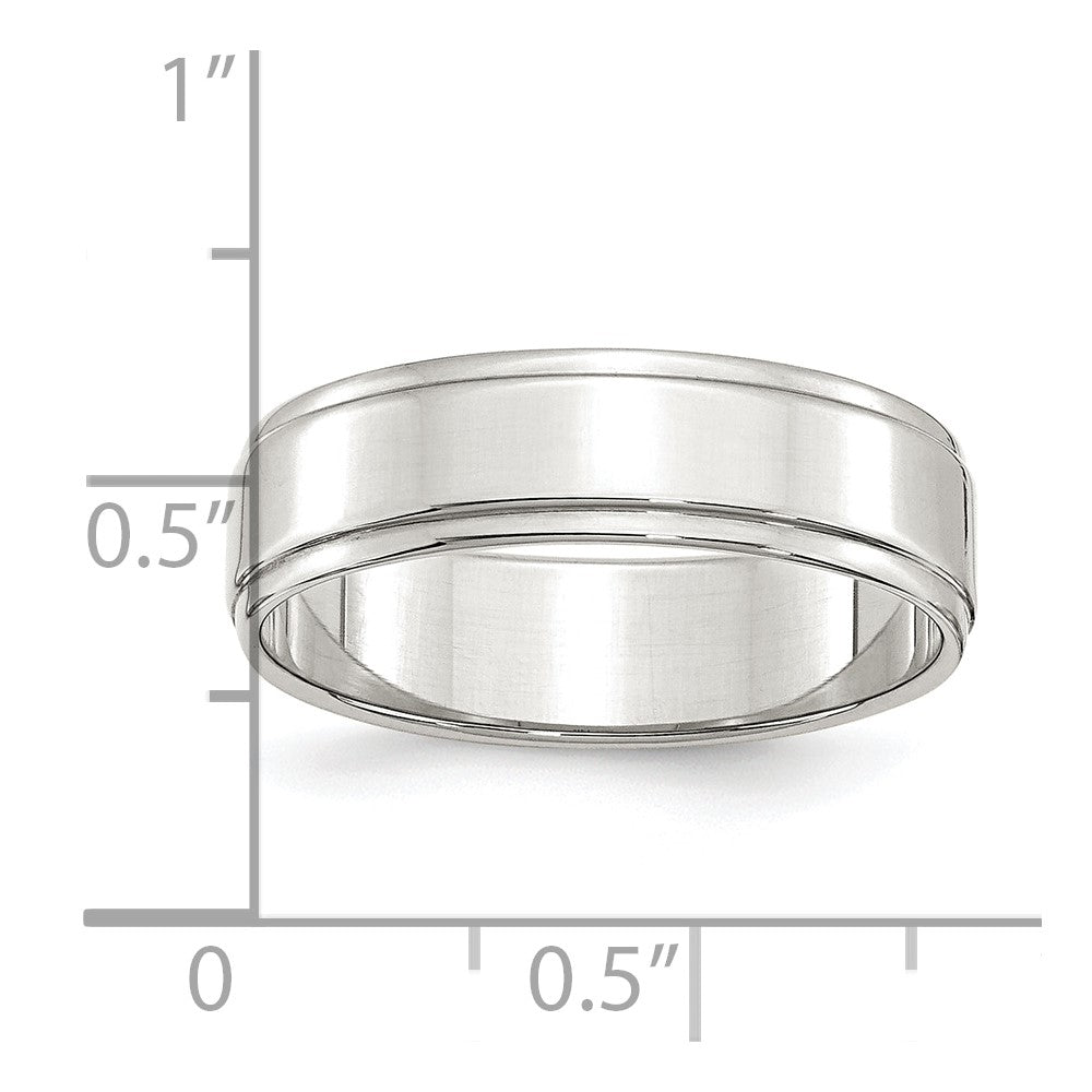 Sterling Silver 6mm Flat with Step Edge Size 12 Band