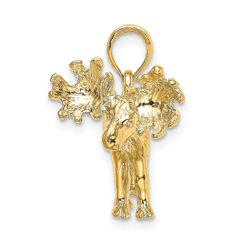 14K 3-D Textured Moose Charm