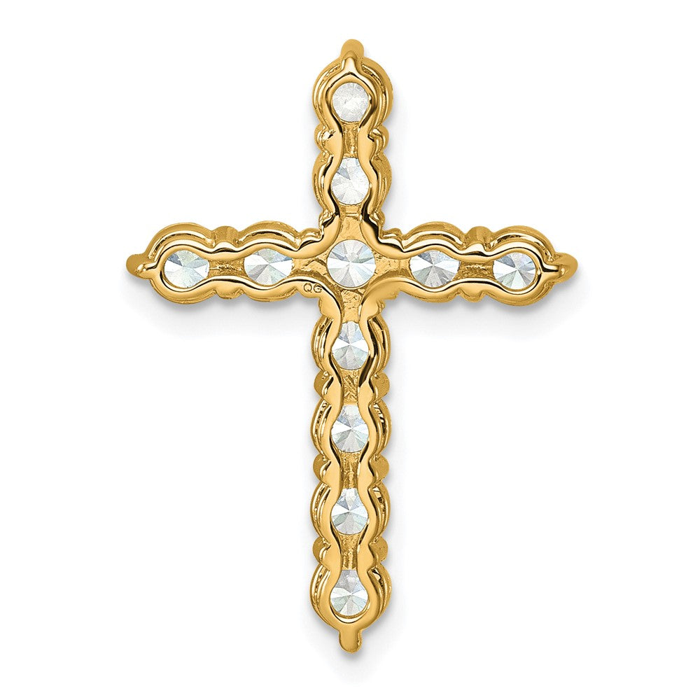 14k 2 carat Lab Grown Diamond VS/SI+ G+ Cross Chain Slide Pendant