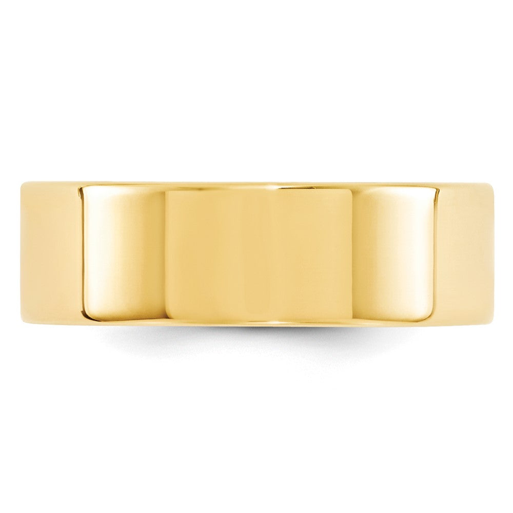 14k Yellow Gold 7mm Standard Weight Flat Comfort Fit Wedding Band Size 7.5
