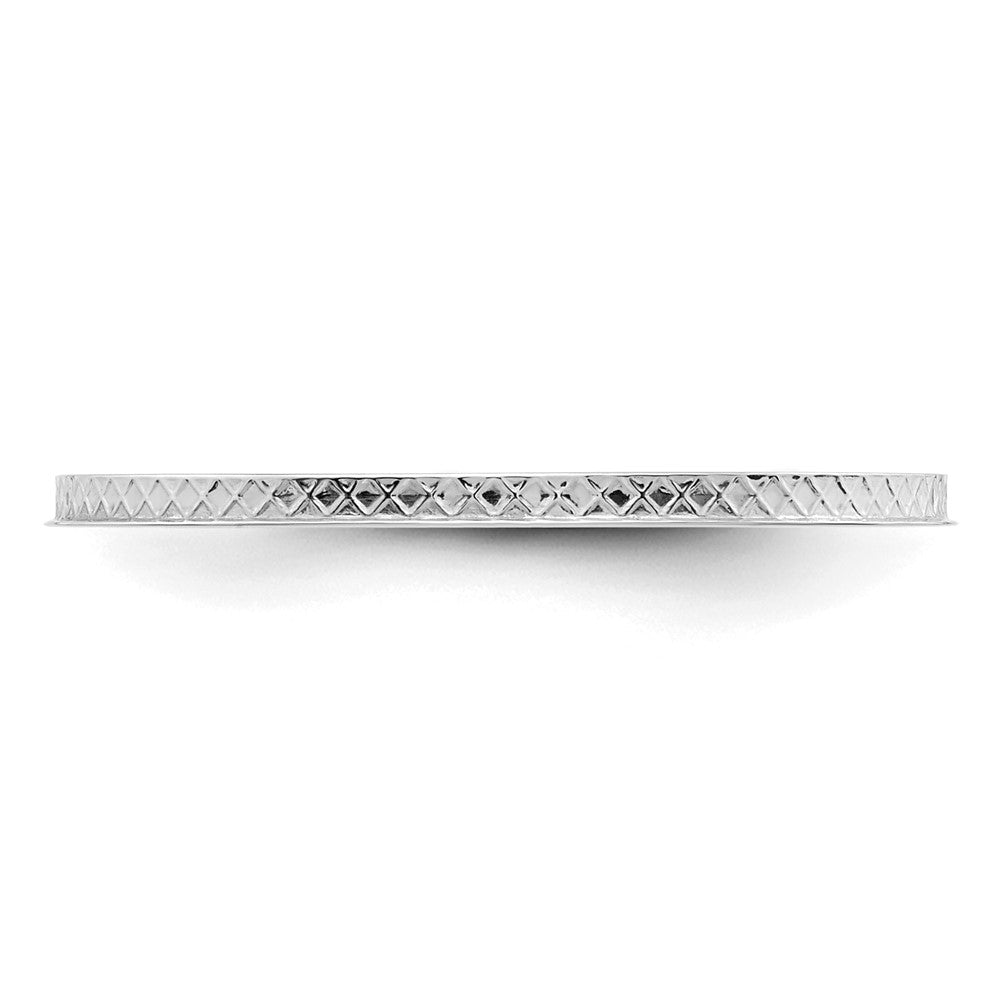 10K White Gold 1.2mm Criss-Cross Pattern Stackable Band Size 5