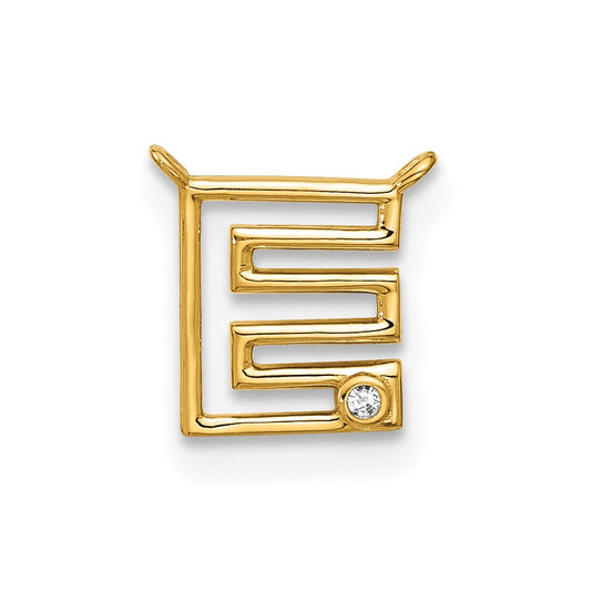 Stella & Dot 10ky Diamond Initial E Charm Element
