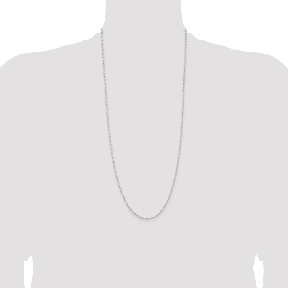 Sterling Silver 1.5mm Solid Rope Chain 30 Inches