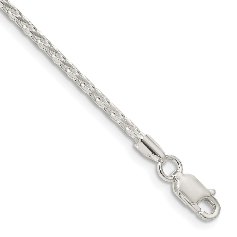 Sterling Silver 2.15mm Diamond-cut Round Spiga Chain 8 inches