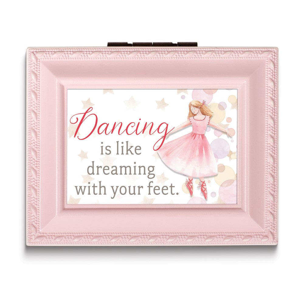 Dancing Mini Pink Square Velvet Lining Keepsake Box
