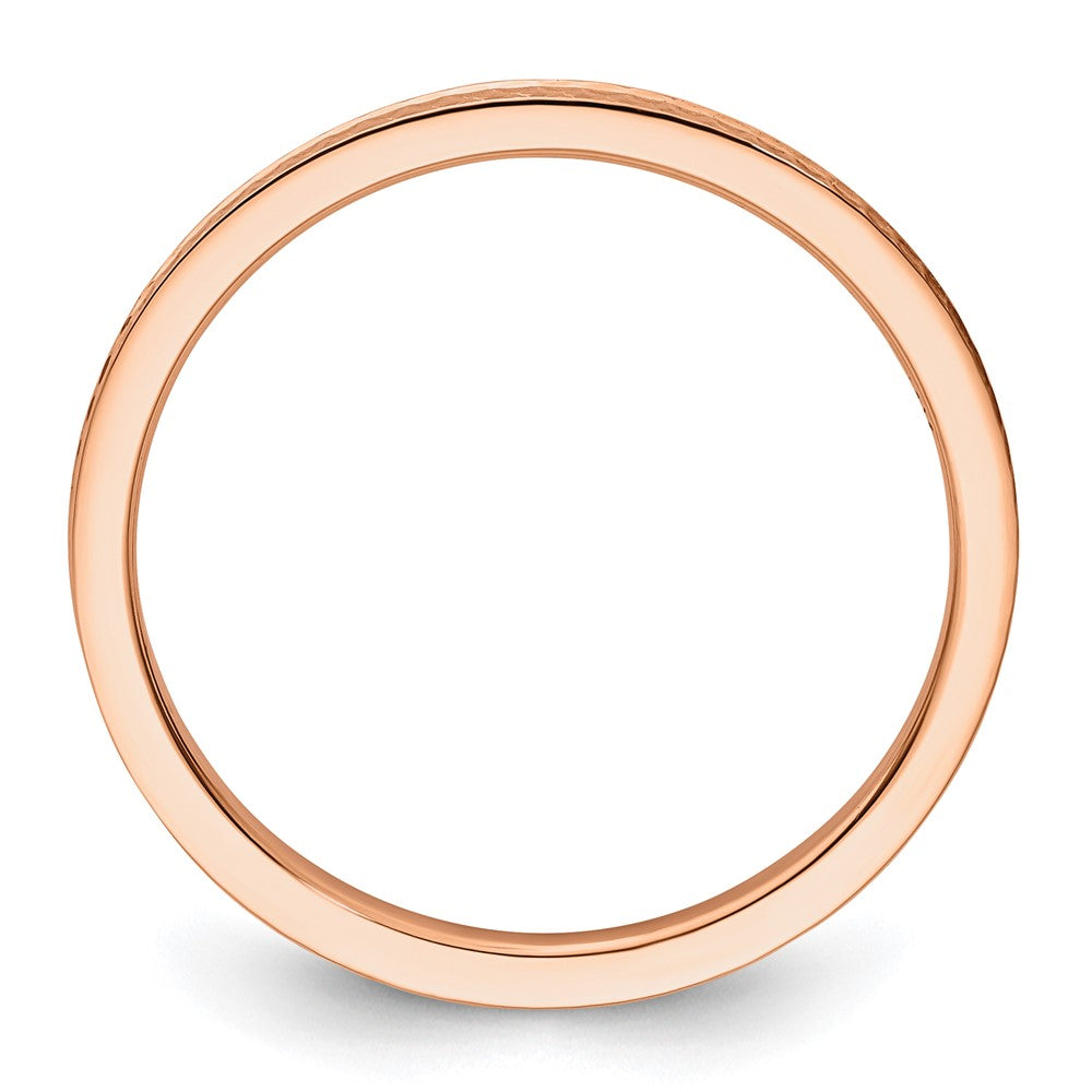 10K Rose Gold 1.2mm Criss-Cross Pattern Stackable Band Size 6