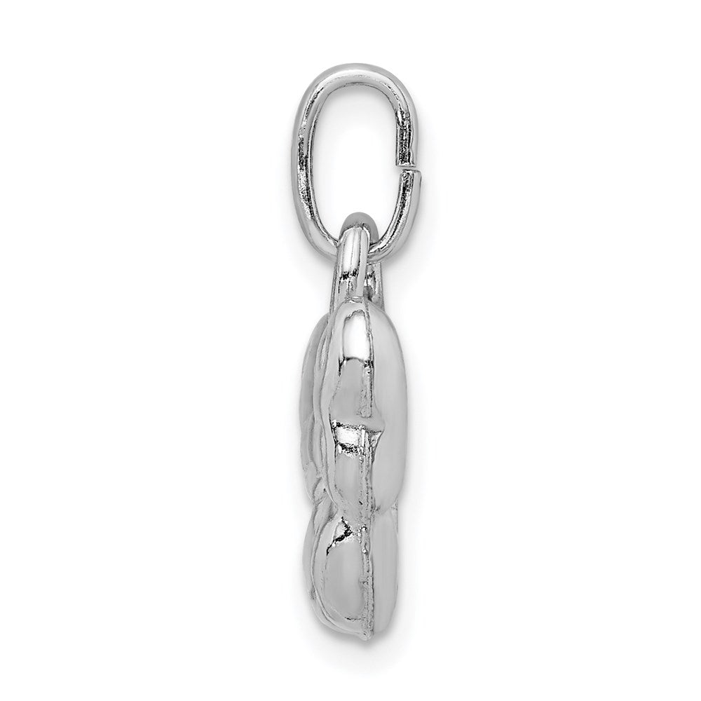 Sterling Silver Rhodium-plated Polished Butterfly Pendant