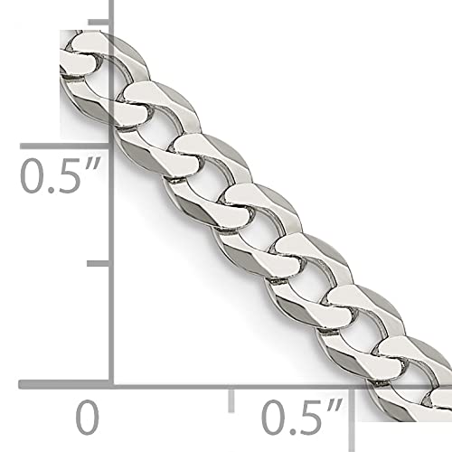 Sterling Silver 4.7mm Flat Curb Chain 16 Inches