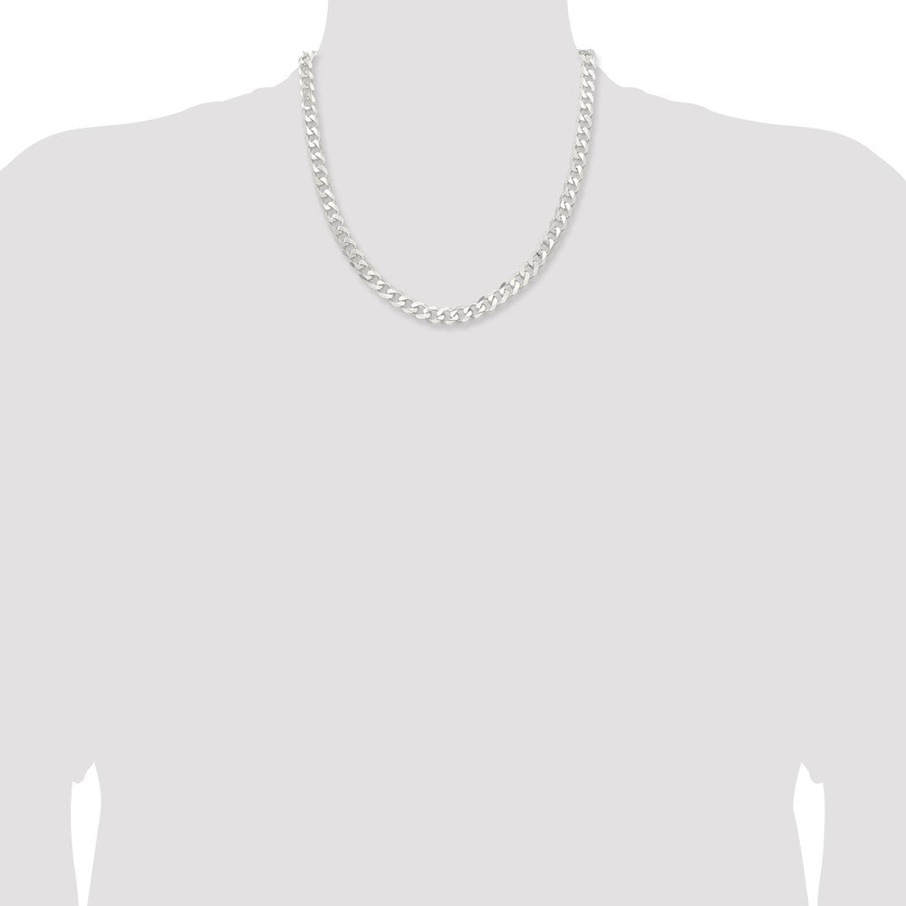 Sterling Silver 7.5mm Curb Chain 20 Inches