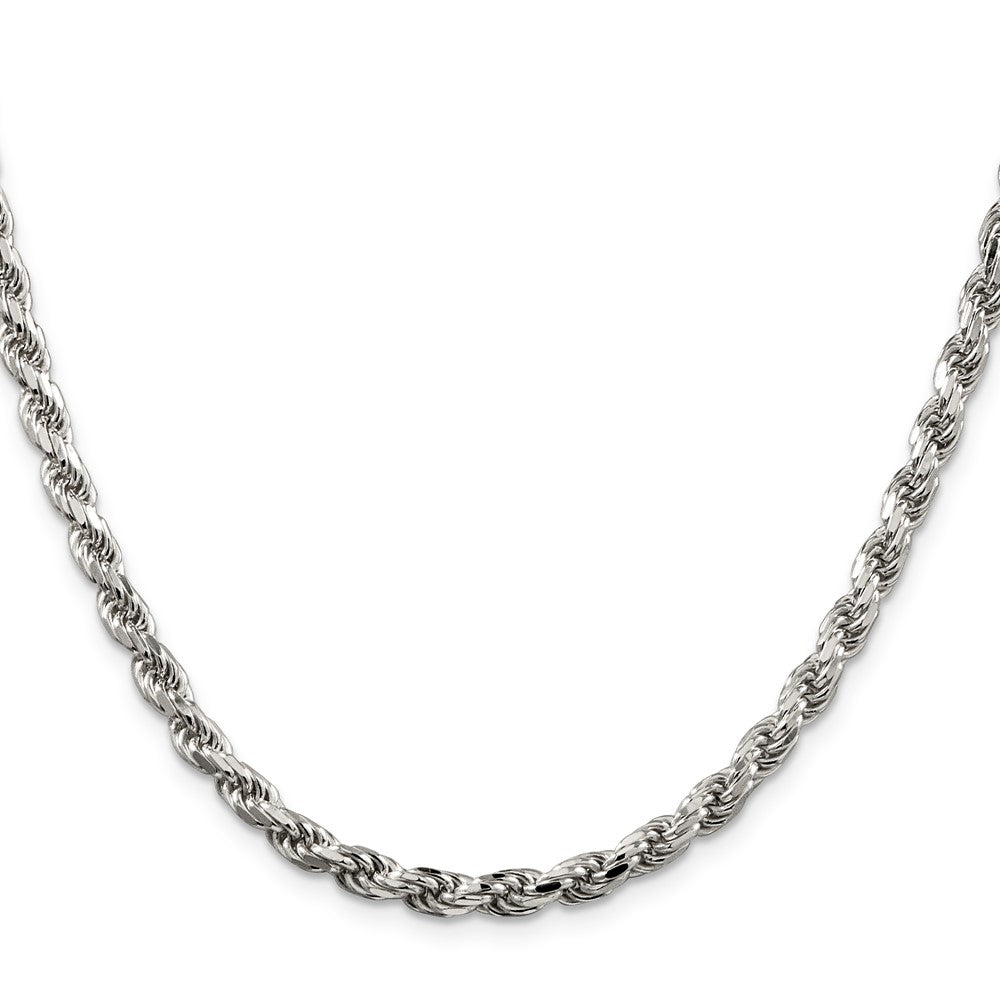 Sterling Silver 4.6mm Diamond-cut Rope Chain 28 Inches