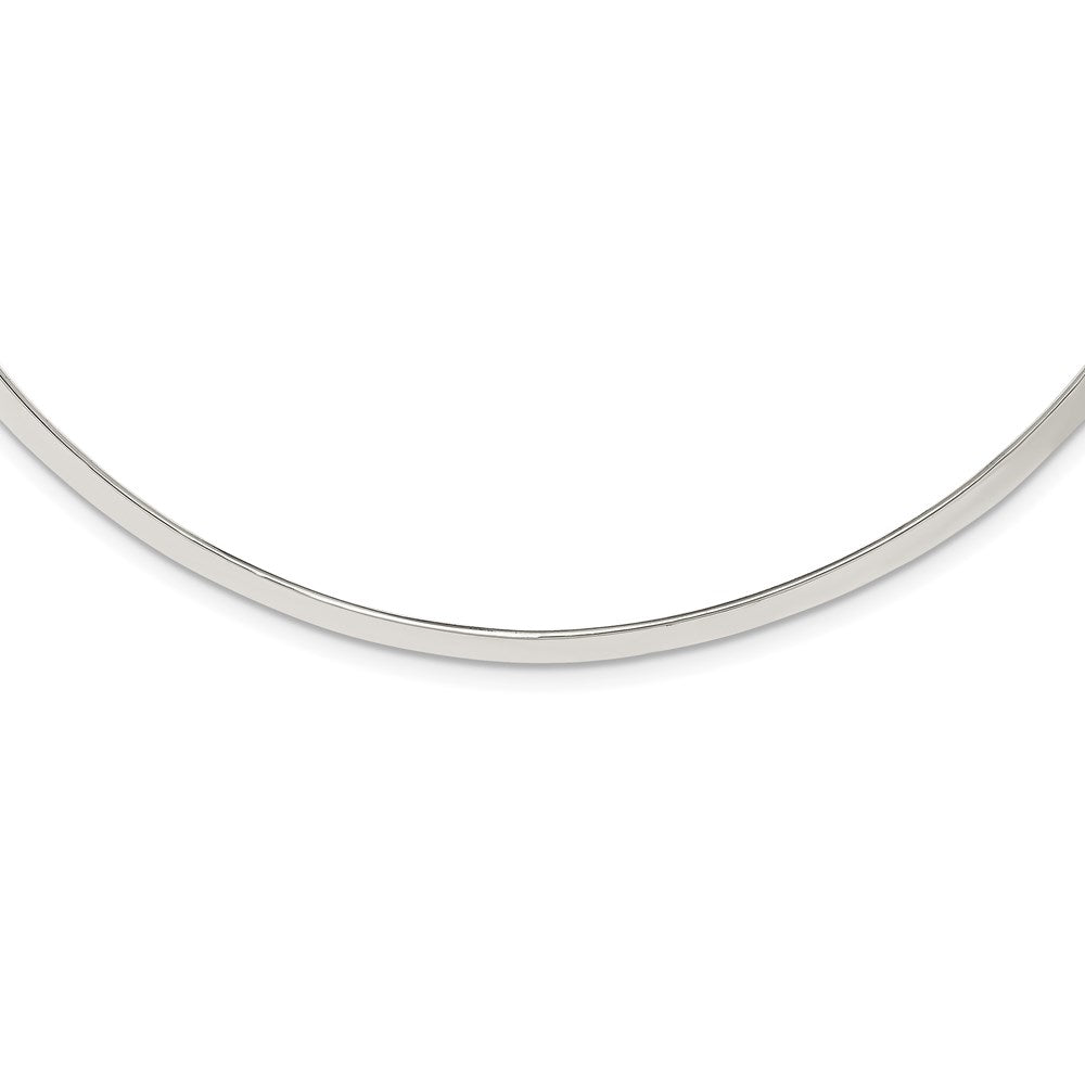 Sterling Silver Polished 4mm Neck Collar 14 Inches