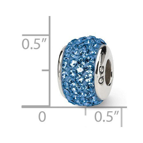 Sterling Silver Reflections September Full Blue Preciosa Crystal Bead