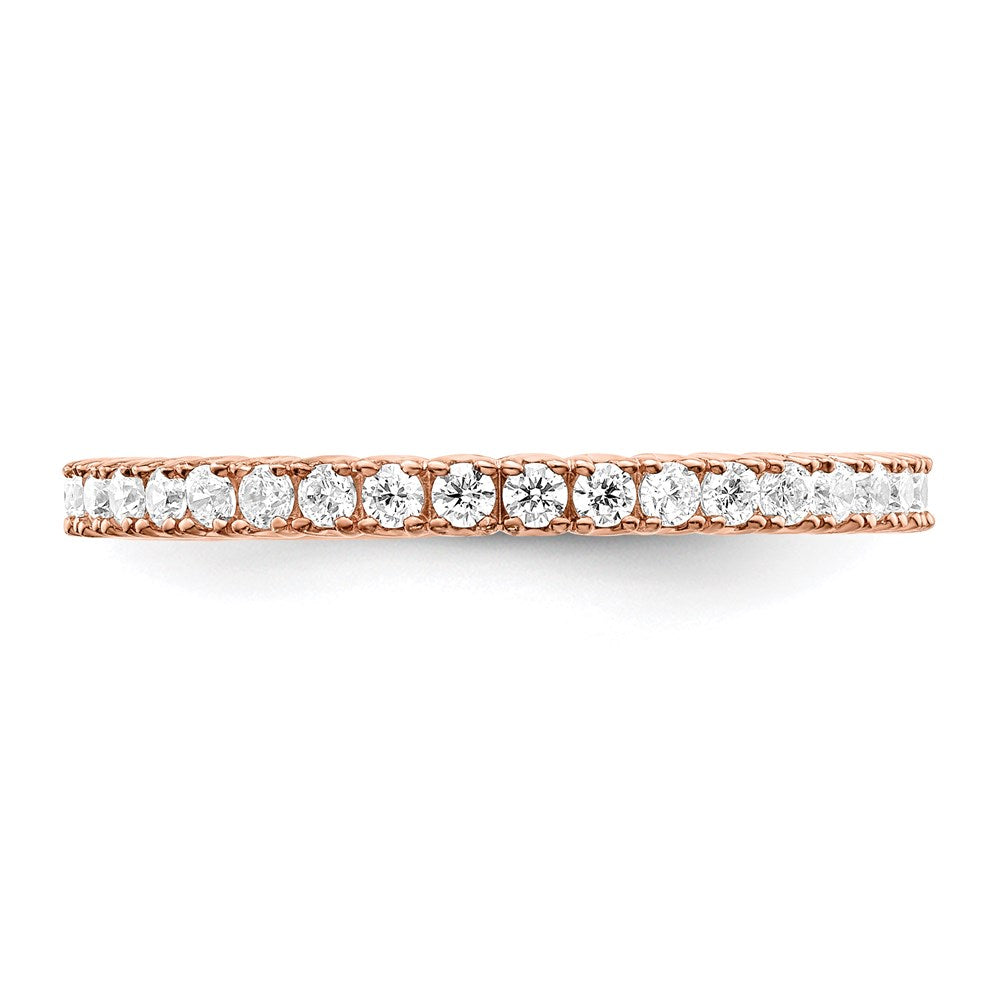 Sterling Shimmer Sterling Silver Rose-tone Flash Rose Gold-plated 32 Stone CZ Band