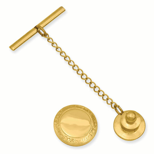 Gold-plated Round Tie Tac KW581