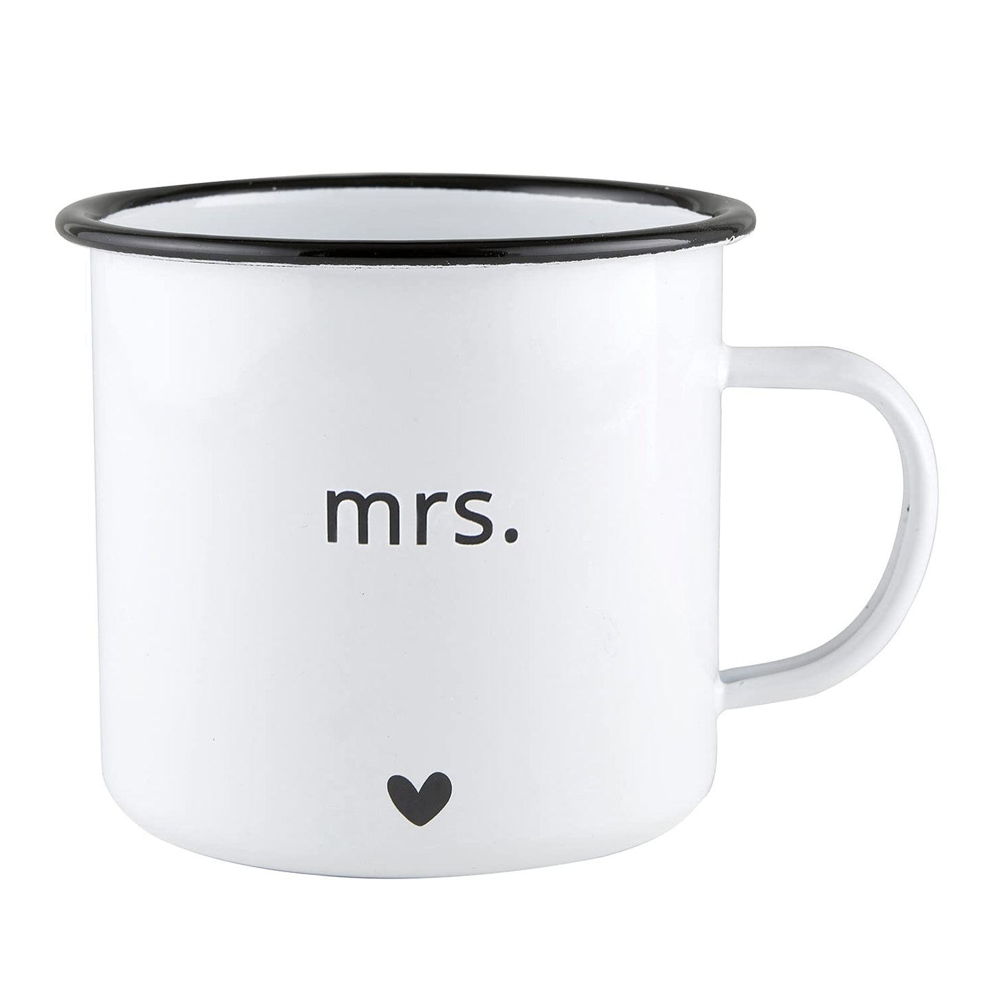 Santa Barbara Design Studio Wedding Enamelware Coffee Mugs, Set of 2, Mr. and Mrs